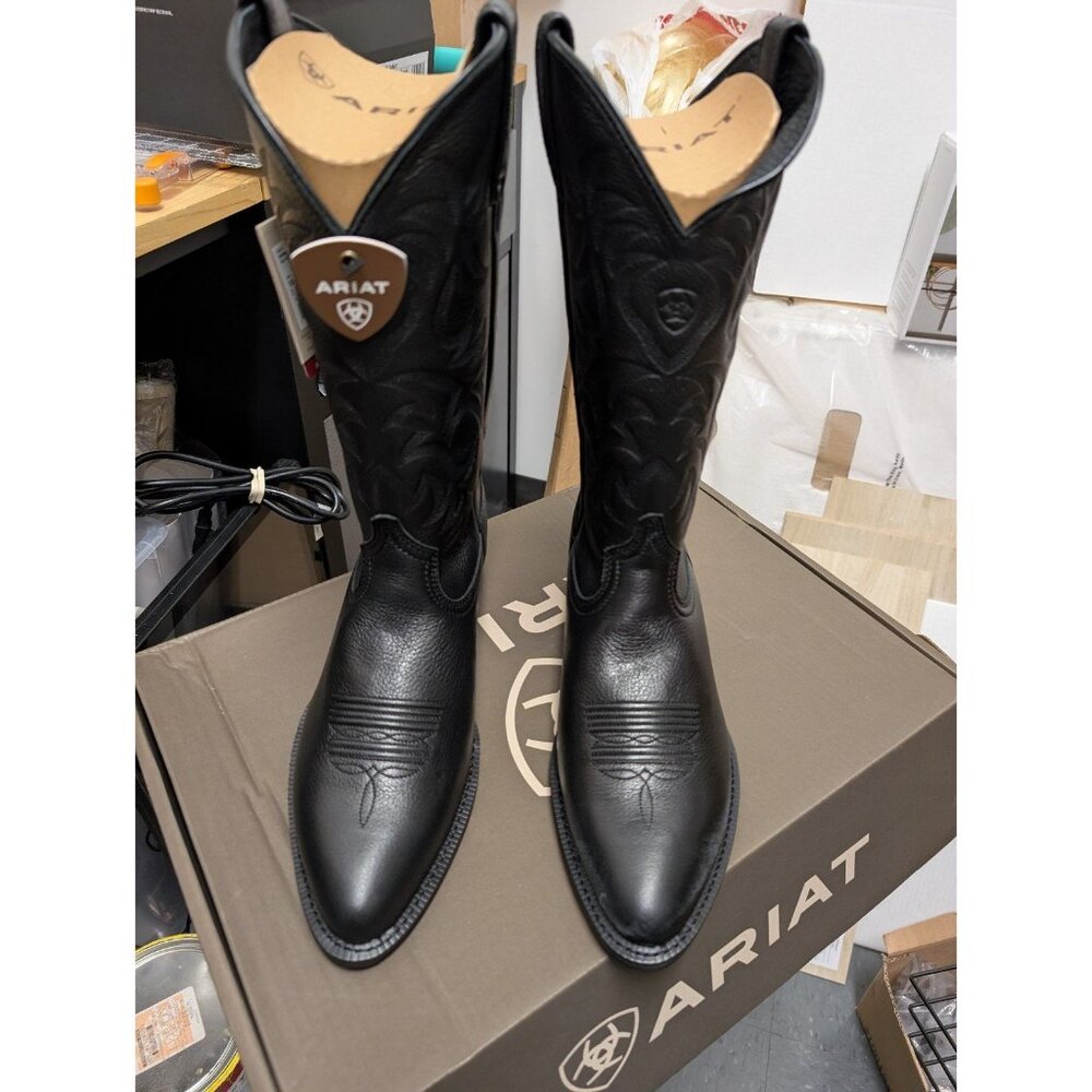 Ariat Mens Heritage R Toe Black Deertan size 10D